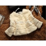 Ladies' Fashion Genuine Real Rabbit Fur Jacket Coat O-Neck Autumn Winter Women Fur Outerwear Coats Lady Clothing  VK2259