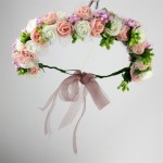 Lanxxy New Women Wedding Bridal Hair Bands Flowers Hair Accessories Floral Crown Girls Summer Headwear Fashion Headband