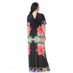 Large Sizes Women Dress Fashion New Chiffon Beach Holiday Long Dresses Sexy Deep V Neck Print Dresses Women's Slim Dress 7XL