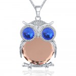 Lemon Value Statement Fashion Charms Crystal Owl Pendants Vintage Punk Maxi Rhinestone Long Necklaces Women Jewelry Gift A178