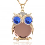 Lemon Value Statement Fashion Charms Crystal Owl Pendants Vintage Punk Maxi Rhinestone Long Necklaces Women Jewelry Gift A178