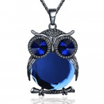 Lemon Value Statement Fashion Charms Crystal Owl Pendants Vintage Punk Maxi Rhinestone Long Necklaces Women Jewelry Gift A178