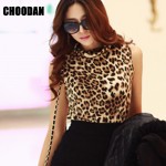 Leopard Tank Top Women Sexy Sleeveless Printed Shirt 2017 Summer New Fashion Turtleneck Vest Fitness Tank Tops Female Clothing