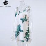 Lily Rosie Girl Off Shoulder Deep V Neck Boho Floral Print Mini Dress Women Summer Beach Sexy Backless Short Dresses Vestidos