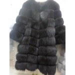 Linhaoshengyue 100CM length  genuine natural  fox fur coat   with  sleeve