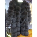 Linhaoshengyue 100CM length  genuine natural  fox fur coat   with  sleeve