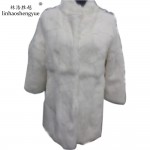 Linhaoshengyue Long 75cm sleeve 50cm leather coat The new 2014 rabbit hair real fur couture spring dress