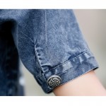 LinsDenim New Spring Casual Sexy Denim Dress Women Fashion Summer Letter Print Denim Dresses Short Sleeve Slim Brand Jeans Dress