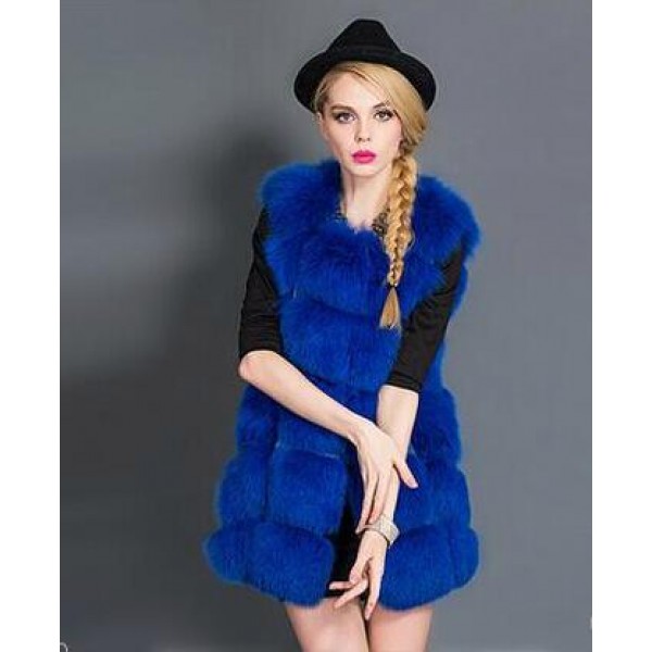 Lisa Colly New 2015 Winter Coat Women Faux Fur Vest High-Grade Cappa Faux Fur Coat Leisure Shitsuke Women Coat Size:S-XXXXL