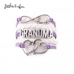 Little MingLou Infinity love mom grandma bracelet heart feet charm Bracelet for women Leather bracelets & bangles Drop Shipping