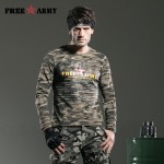 Long Sleeve Quality Men T-shirt Cotton Military Camouflage Fitness Brand T Shirt Camisetas Hombre Men's Tops & Tees Ms-6198B