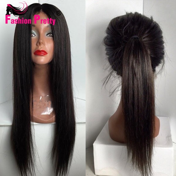 Long Straight Lace Front Human Hair Wigs 100% Virgin Brazilian Human Hair Glueless Full Lace Wig With Baby Hair For Black Women