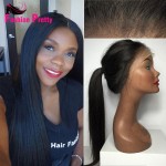 Long Straight Lace Front Human Hair Wigs 100% Virgin Brazilian Human Hair Glueless Full Lace Wig With Baby Hair For Black Women