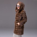 Long Thick Real Mink Fur Coats Women New Fashion Winter Warm genural Hooded Female Outwear natural Fur jacket vest For Girls