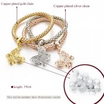 LongWay Butterfly Charm Bracelets For Women Christmas Gold Color Crystal Bracelets & Bangles Elastic Chain Jewelry SBR150161