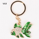 Lovely Goldfish Fish Cute Crystal Rhinestone Charm Pendant  Purse Car Key Ring Keychain Party Favorite Gift High-quality