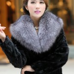 Luxury Genuine Real Piece Mink Fur Coat Jacket Fox Fur Collar Winter Women Fur Outerwear Coats Trench Overcoat 3XL 4XL X-Long