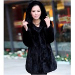 Luxury Genuine Real Sliced Mink Fur Coat Jacket with Hoody Winter Warm Coats Women Fur Outerwear Plus Size 3XL 4XL 5XL 0331