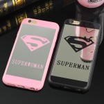 Luxury Superman Superwoman Mirror Surface TPU Case For iPhone 7 7 Plus 6s 6 Plus 5 5s SE Chrome Back Cover Cases Coque Fundas