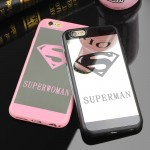 Luxury Superman Superwoman Mirror Surface TPU Case For iPhone 7 7 Plus 6s 6 Plus 5 5s SE Chrome Back Cover Cases Coque Fundas