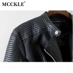 MCCKLE Women's Black Motorcycle Soft PU Leather Jacket Fashion Brand Design Classic Biker Jackets sexy Women Outwear Coat new