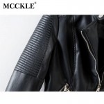 MCCKLE Women's Black Motorcycle Soft PU Leather Jacket Fashion Brand Design Classic Biker Jackets sexy Women Outwear Coat new