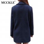 MCCKLE woman Fashion wool blend coats plus size women basic coat new style ladies warm thicken long coat jacket women's outwear