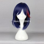 MCOSER High Quality 40cm Short Blue Mixed Red Anime KILL la KILL Ryuko Matoi Cosplay Wig