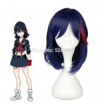 MCOSER High Quality 40cm Short Blue Mixed Red Anime KILL la KILL Ryuko Matoi Cosplay Wig