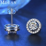 MDEAN Stud Earrings for Women White Gold Color   Jewelry AAA Zircon Round Boucle D'oreille Wedding Brincos MSE032