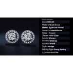 MDEAN Stud Earrings for Women White Gold Color   Jewelry AAA Zircon Round Boucle D'oreille Wedding Brincos MSE032