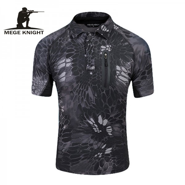 MEGE NEW Men's Brand Tactical Polo Shirt, Coolmax Breathable Fabric Polo For Men, Polo shirt for