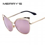 MERRY'S Fashion Women Brand Design Cat Eye Sun glasses Alloy Frame Women Luxury Cat Eye Sun Glasses