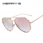 MERRY'S Fashion Women Sunglasses Classic Brand Designer Twin-Beams Coating Mirror Flat Panel Lens Summer Shades S'8492