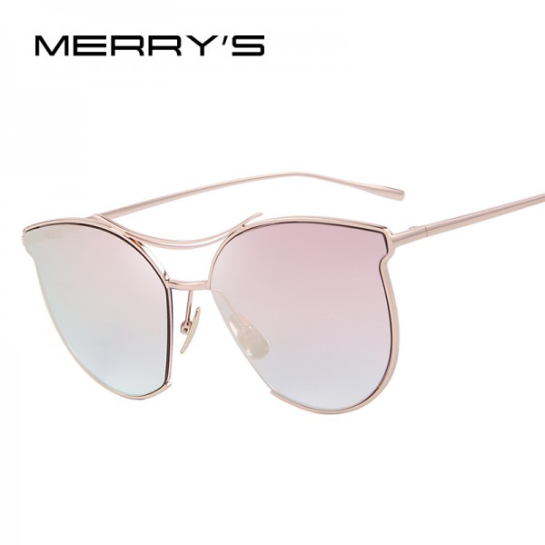 MERRY'S Women Fashion Sun glasses Classic Brand Designer Sun glasses Vintage Twin Beam Metal Frame Glasses S'8014