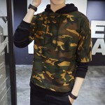 MIACAWOR New Camouflage Patchwork Men Hooded Hoodies Hip Hop Casual Men Pullover Skateboard Sweartshirt Plus Size 5XL MWY107