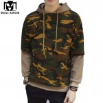 MIACAWOR New Camouflage Patchwork Men Hooded Hoodies Hip Hop Casual Men Pullover Skateboard Sweartshirt Plus Size 5XL MWY107