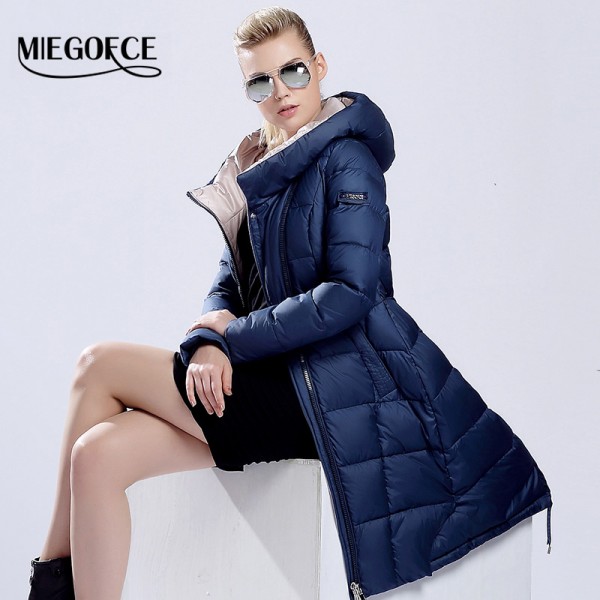 MIEGOFCE 2015 womens winter down jackets and coats women High Quality Warm Female thickening Warm Parka Hood Over Coat