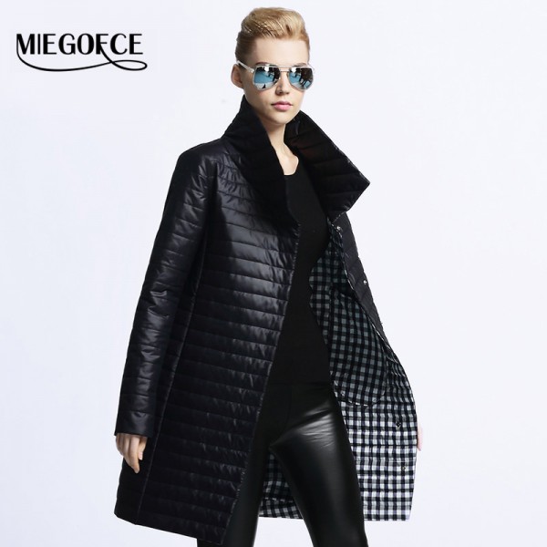 MIEGOFCE 2017 New Spring Jacket Parka Women Winter Coat Women's Warm Outwear Thin Cotton-Padded Long Jackets Coats High Quality 