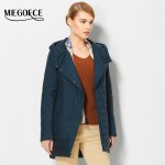 MIEGOFCE 2017 New Spring Windproof Coats Women Oblique Placket Women Parkas Stand Collar Hood Thin Cotton Padded Jacket for Mom