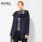 MIEGOFCE 2017 New Spring Windproof Coats Women Oblique Placket Women Parkas Stand Collar Hood Thin Cotton Padded Jacket for Mom