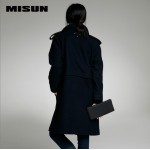 MISUN 2017 winter jacket women European style asymmetrical turn-down collar woolen plush eqaulet zippers wide-waisted long coat