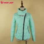 MOFJOF women spring jacket  warm outwear Padded cotton Jacket coat Womens Clothing  manteau femme Crystal buckle