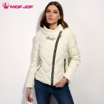 MOFJOF women spring jacket  warm outwear Padded cotton Jacket coat Womens Clothing  manteau femme Crystal buckle