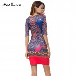 MOQUEEN New Autumn Dresses Women 2018 Fashion Tribal Printed Vintage Dress Women Elegant Bodycon Pencil Dresses Ladies Clothing