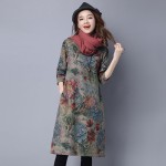 Makuluya 2016 better fabric women dresses new winter dress size folk style cotton printed long loose sleeve dress