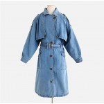 Makuluya Autumn Spring Fashion women denim coat female long-sleeves Windbreaker Casual Outwear  FY-80-96