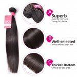 Malaysian Virgin Hair Straight 3 Bundle Deals 8A Unprocessed Virgin Hair Malaysian Straight Hair Soft Malaysian Human Hair Weave