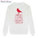 Male Night's Watch Tops Men Round Neck Long Sleeve Winter Style Game of Thrones Vintage Boy Fleece Hoodies Sweatshirt