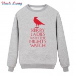 Male Night's Watch Tops Men Round Neck Long Sleeve Winter Style Game of Thrones Vintage Boy Fleece Hoodies Sweatshirt